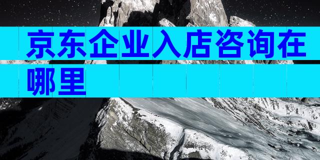 京东企业入店咨询在哪里