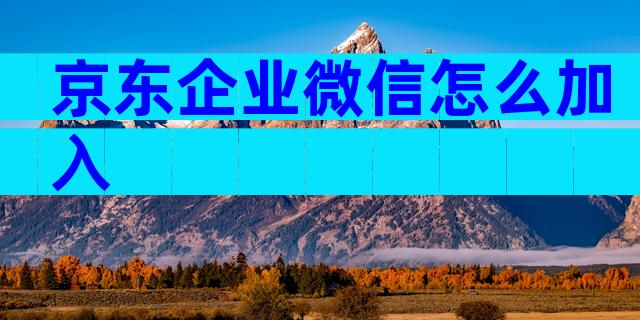 京东企业微信怎么加入