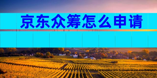 京东众筹怎么申请