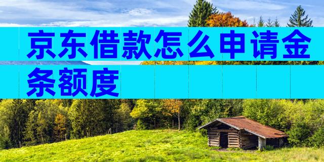 京东借款怎么申请金条额度