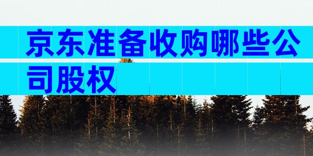 京东准备收购哪些公司股权
