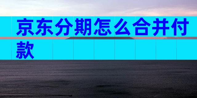 京东分期怎么合并付款