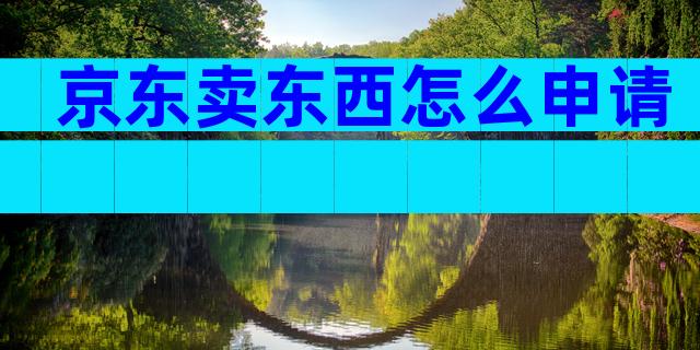 京东卖东西怎么申请