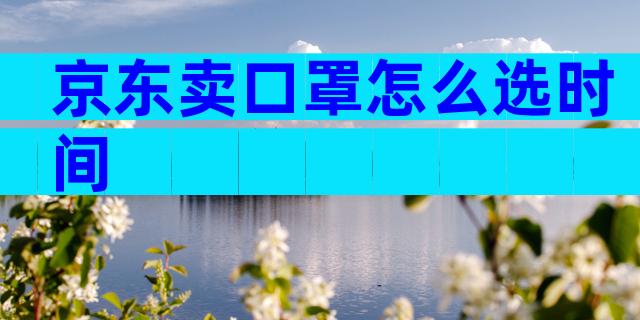 京东卖口罩怎么选时间