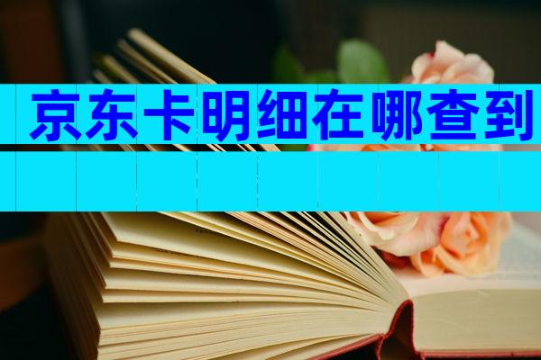 京东卡明细在哪查到