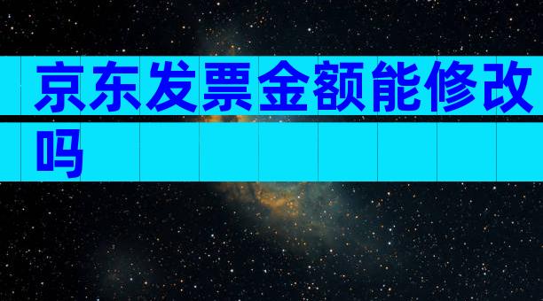 京东发票金额能修改吗