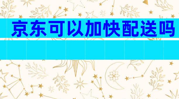 京东可以加快配送吗