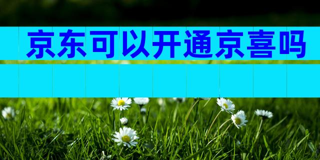 京东可以开通京喜吗