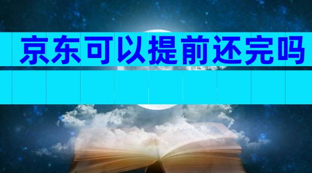 京东可以提前还完吗