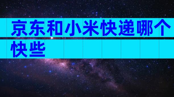 京东和小米快递哪个快些