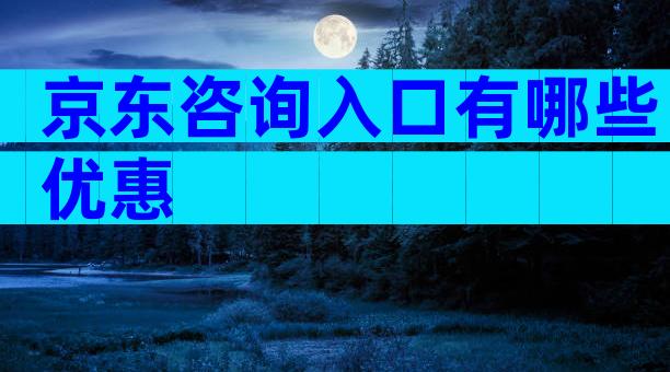 京东咨询入口有哪些优惠