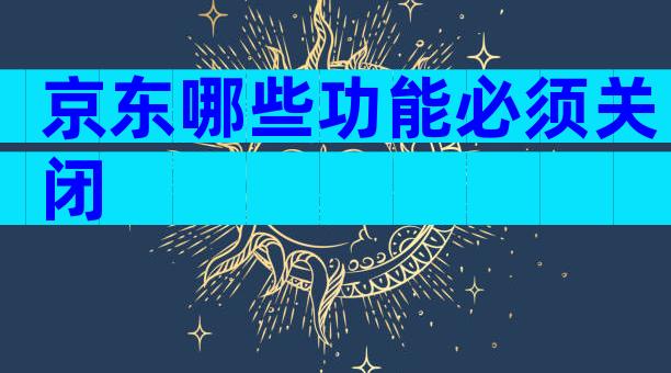 京东哪些功能必须关闭