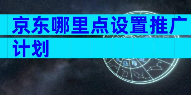 京东哪里点设置推广计划