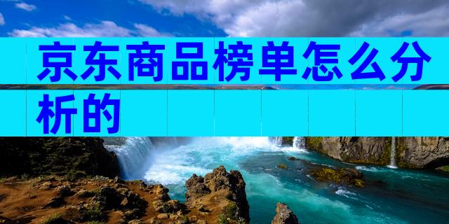 京东商品榜单怎么分析的