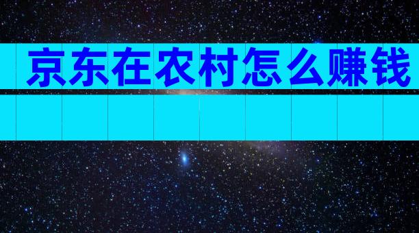京东在农村怎么赚钱