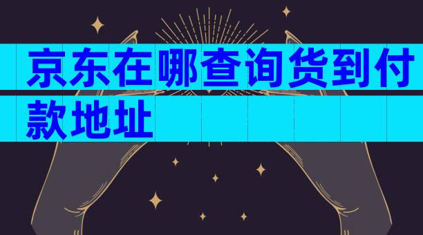 京东在哪查询货到付款地址