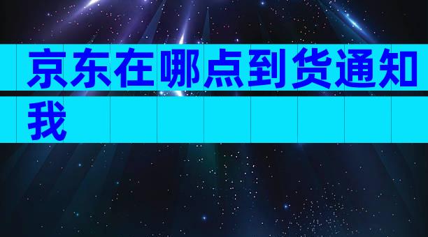 京东在哪点到货通知我