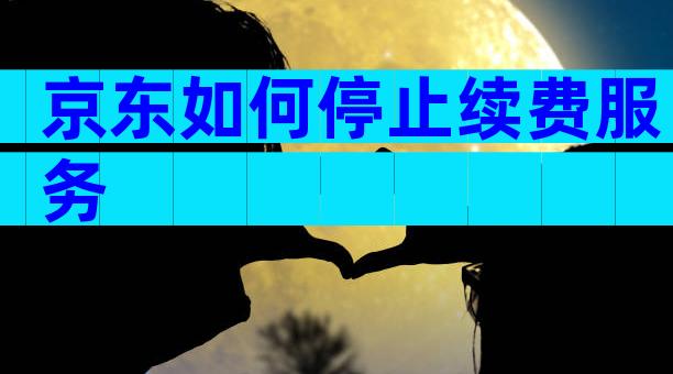 京东如何停止续费服务