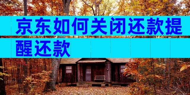 京东如何关闭还款提醒还款