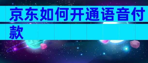 京东如何开通语音付款
