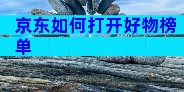 京东如何打开好物榜单