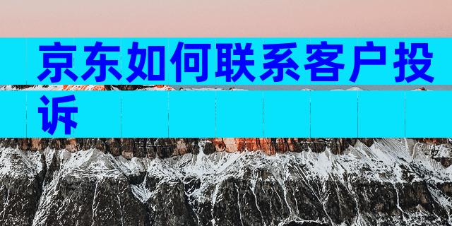 京东如何联系客户投诉