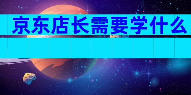 京东店长需要学什么