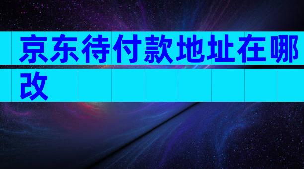 京东待付款地址在哪改