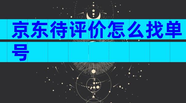 京东待评价怎么找单号