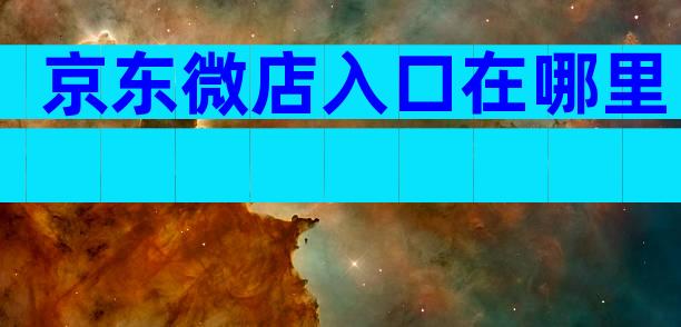 京东微店入口在哪里