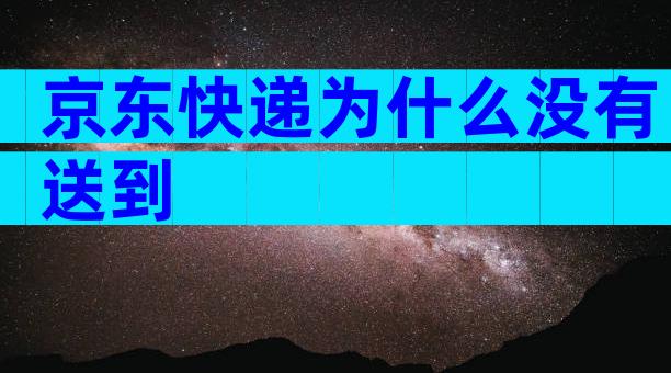 京东快递为什么没有送到