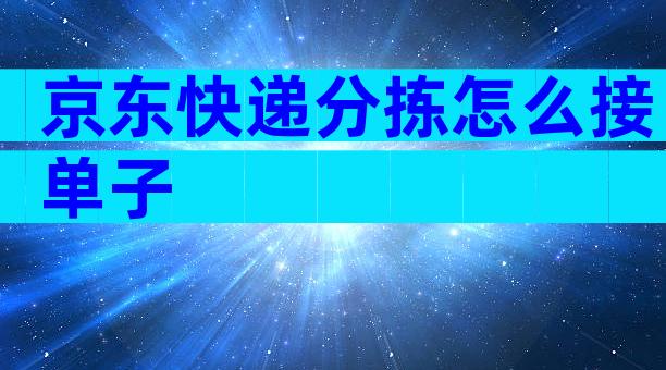 京东快递分拣怎么接单子