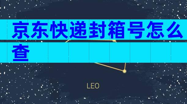 京东快递封箱号怎么查