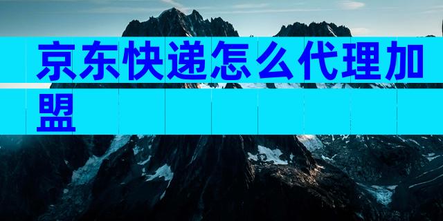 京东快递怎么代理加盟