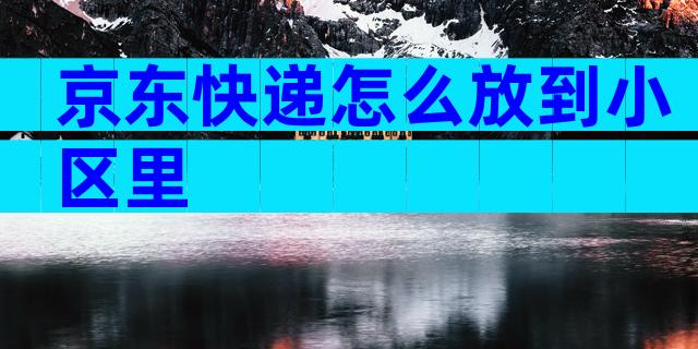 京东快递怎么放到小区里