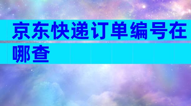 京东快递订单编号在哪查
