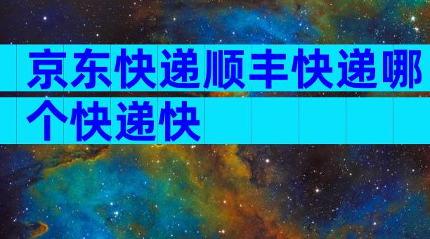 京东快递顺丰快递哪个快递快
