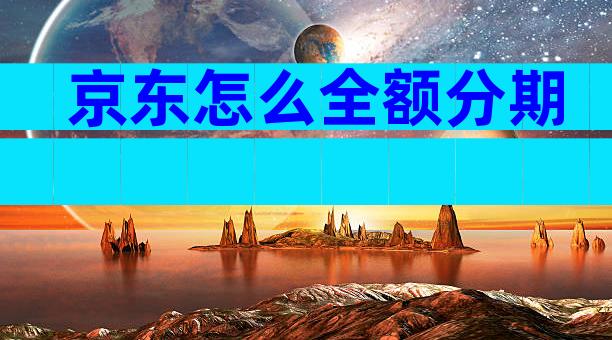 京东怎么全额分期