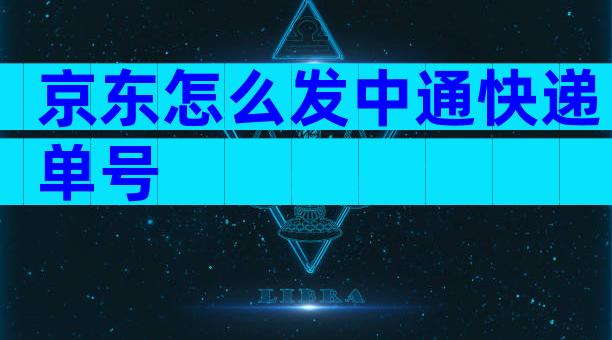 京东怎么发中通快递单号