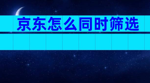 京东怎么同时筛选