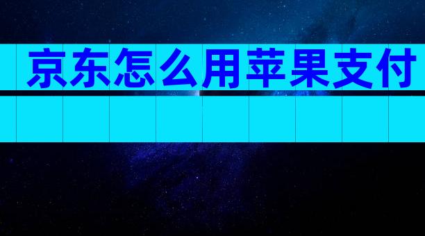 京东怎么用苹果支付