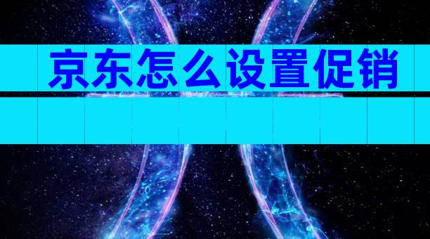 京东怎么设置促销