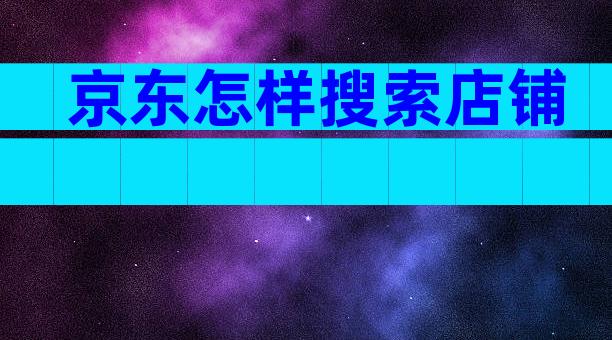 京东怎样搜索店铺