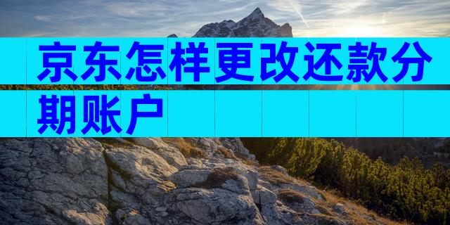 京东怎样更改还款分期账户