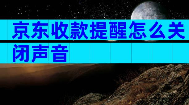 京东收款提醒怎么关闭声音