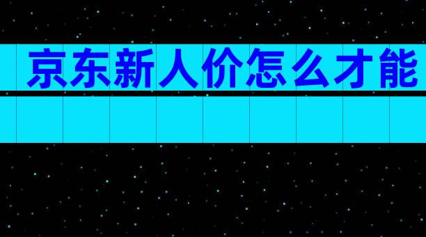 京东新人价怎么才能