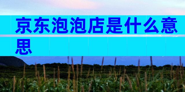 京东泡泡店是什么意思