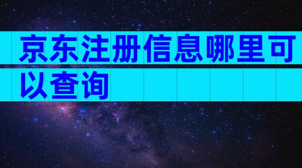 京东注册信息哪里可以查询