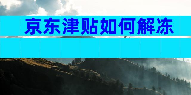 京东津贴如何解冻