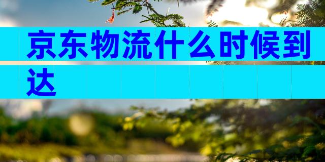京东物流什么时候到达